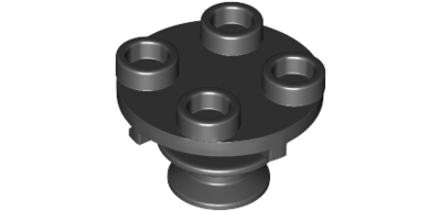 Plate, Round 2 x 2 Thin with Rotation Stem, Black (40145 / 6252373)