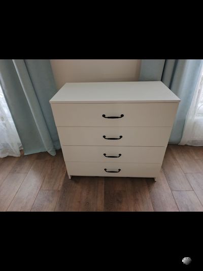 Эва КМ-021 комод 4 ящика (улучшинная фурнитура) Белый