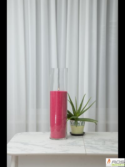 Насыпная свеча "Цилиндр 60 см", красная "Малиновый", с отдушкой "Ванильная карамель"