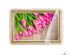 Розовые тюльпаны "8 Марта" 140 грамм