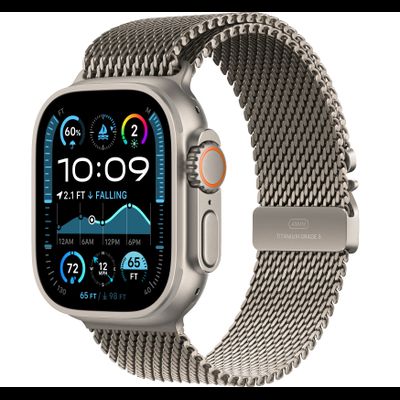 Apple Watch Ultra 2 (2024) 49mm Titanium Case with Natural Titanium Milanese Loop