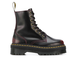 БОТИНКИ DR. MARTENS НА ВЫСОКОЙ ПОДОШВЕ МИЛИТАРИ КРАСНЫЕ