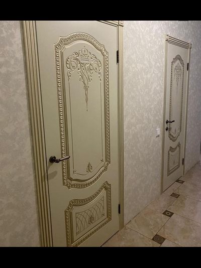 СОЛО NEW В3. СЛОНОВАЯ КОСТЬ/ ПАТИНА БЕЛОЕ ЗОЛОТО. ПОЛОТНО ГЛУХОЕ