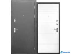 Дверь входная металлическая Феррони 9 см Серебро Эмалит белый купить в Челябинске | КВИРТЕК