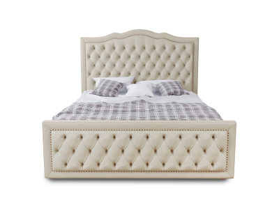 Современная дизайнерская кровать Ренессанс, мягкое высокое изголовье, катерная стяжка, фанера, усиленная металлом, с подъемным механизмом и бельевым ящиком