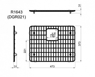 Решетка на дно мойки 50х40 R1643