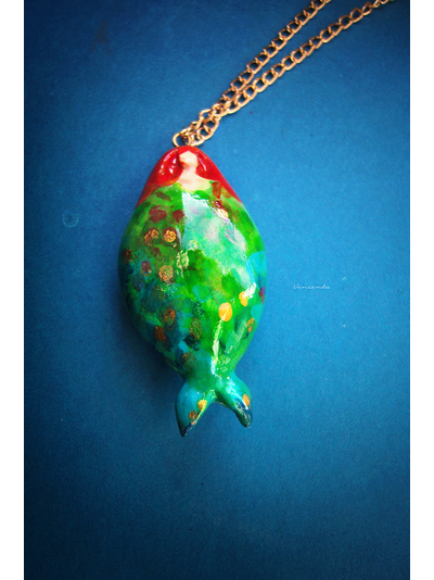 &quot;Возвращение рыбки Русалды в Изумрудную лагуну&quot;, подвеска в стиле минимализма