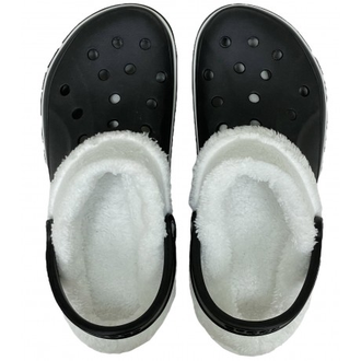 CROCS BAYABAND CLOG УТЕПЛЕННЫЕ ЧЕРНЫЕ (МЕХ СНИМАЕТСЯ)