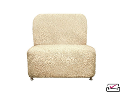 Чехол на кресло без подлокотников Микрофибра Ваниль. Защита мягкой мебели от животных. ИТАЛИЯ