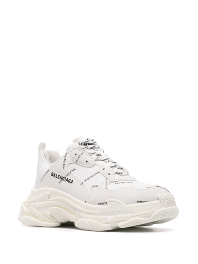 Кроссовки Balenciaga Triple S White Allover Logo