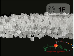 Toho Hexagon 1F Transparent-Frosted Crystal / Матовый прозрачный