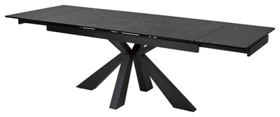 Стол ALEZIO 160 NERO KL-116 Черный мрамор матовый, итальянская керамика/ черный каркас М-City