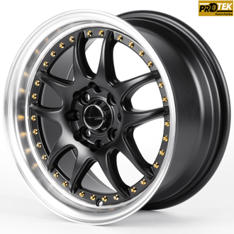 Комплект дисков R15 7,0J ET+30 4*100/4*114,3 Work 5899F-CT457 Черный с полированным ободом (82177)