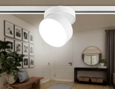 Трековый однофазный светодиодный светильник GL 6875 WH белый LED 16W 4200K D115*90