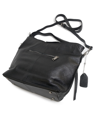 (АРТИКУЛ: 8700/1) СУМКА ЖЕНСКАЯ, СРЕДНЕГО РАЗМЕРА, НАТУРАЛЬНАЯ КОЖА, ЧЕРНАЯ, РЕМЕНЬ ЧЕРЕЗ ПЛЕЧО