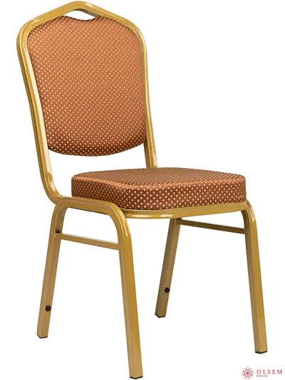 Стул банкетный Аякс 25 мм золото, корона коричневая