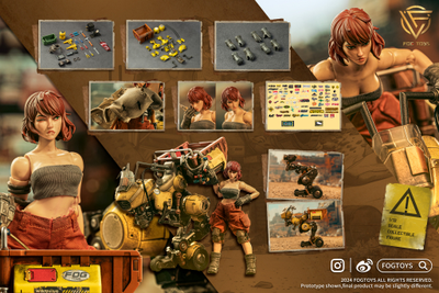 Девочка-механик с мотоциклом - Коллекционная фигурка 1/12 SCALE Fantasy Alphabet Series “M” (EA02) - FOGTOYS