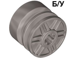 ! Б/У - Wheel 18mm D. x 14mm with Axle Hole, Fake Bolts and Shallow Spokes, Flat Silver (55982 / 6132436) - Б/У