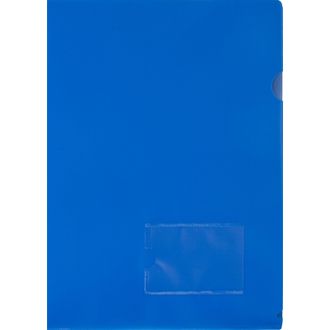 Папка уголок Attache А4 180 мкм, карман для визитки, синий 1/20шт