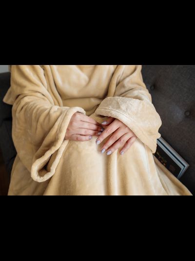 Плед с рукавами &quot;Латте&quot; из микрофибры (велсофта)