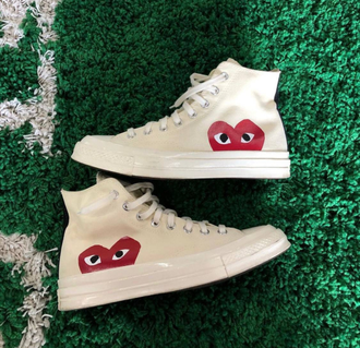 Кеды Converse Play Comme Des Garcons белые высокие женские