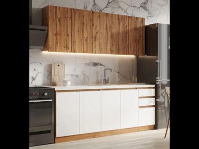 Кухня "Венера" 2 м мрамор с тиснением МДФ/ЛДСП (Игни)