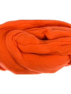 Шерсть для валяния, лента гребенная, Камтекс, полутонкая, оранжевый (045), 50г
