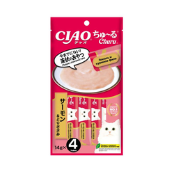 INABA CIAO Churu (Инаба) Крем-лакомство для кошек Лосось и куриное филе, 14г * 4шт