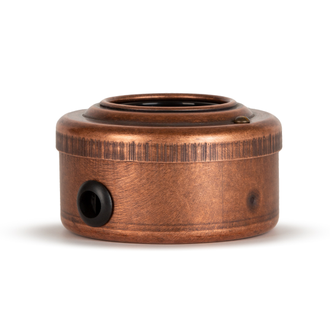 Ретро розетка металлическая старая медь/черный (Vintage-brass)