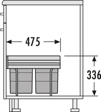 Встраиваемое Ведро для Мусора 36л (2x18) Space Saving Hailo 3641-12