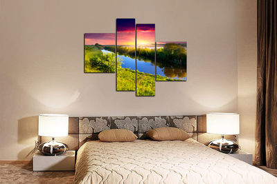 Модульная картина "Фиолетовый закат"