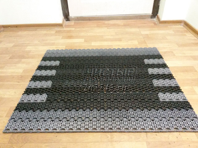 Коврик ПВХ Антикаблук серо-черный