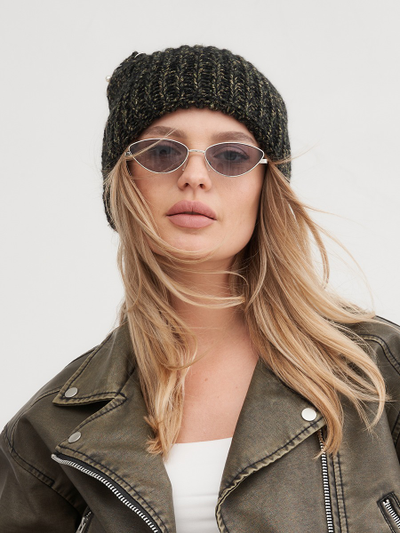 Шапка женская- ушки т-серый