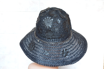 Vizio Италия 5741 FF 2 шляпа черная с цветками