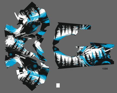 Наклейки на снегоход  Polaris Rush Axys Pro RMK 2016 2017 2018 2019 #1590