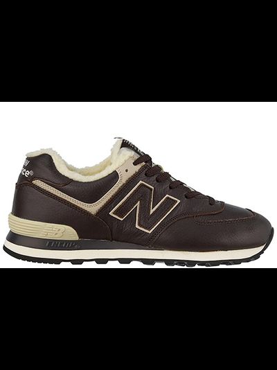 New Balance 574 Brown Leather с мехом