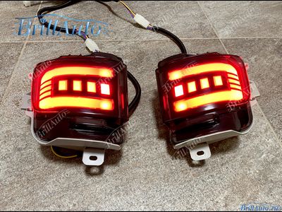 Противотуманки Toyota Land Cruiser 200 бегающие LED черные
