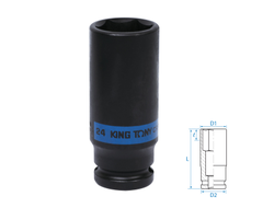 Головка торцевая ударная глубокая шестигранная 1/2", 24 мм KING TONY 443524M