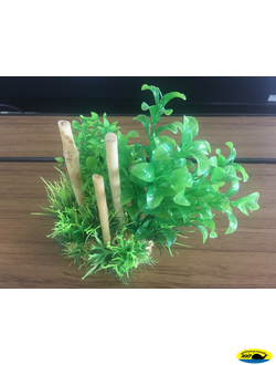 11605604-ART Композиция из иск. растений с бамбуком Лагаросифон 20см