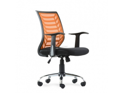 Кресло Barneo K-138 для персонала черная ткань оранжевая сетка, газлифт 3кл купить в Алуште