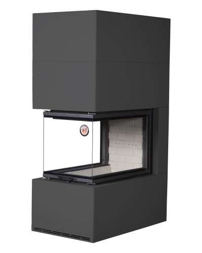 Камин РОДОС 900 Черный, шамот белый