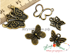 НАБОР МЕТАЛЛИЧЕСКИХ ПОДВЕСОК "БАБОЧКИ-1"