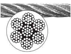 Трос стальной нержавеющий, диаметр 6мм, 7х19