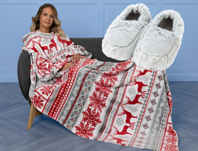 Новогоднее утро и тапочки MARSHMALLOW (серые)