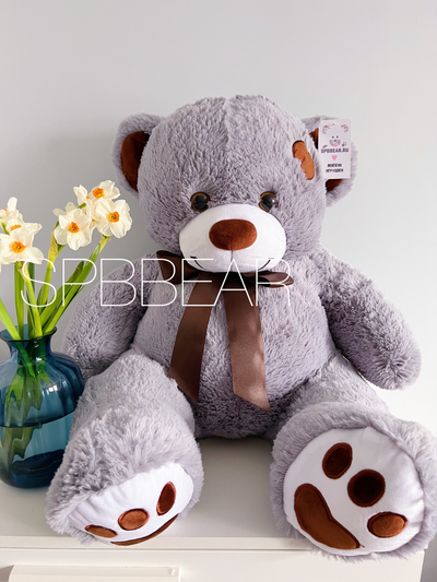 Плюшевый медведь 110 см серый Тони