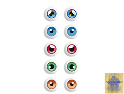 Сахарные мини-медальоны "Глазки цветные", 10 шт, микс