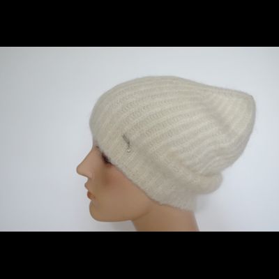 Шапка мохеровая вязаная белая Vizio Италия 9020 CYO фото