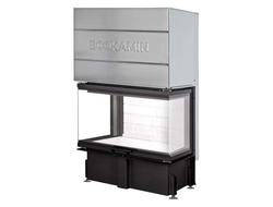 Каминная топка Дельта 800 Р три стекла принтинг подовое горение, Экокамин (Россия)