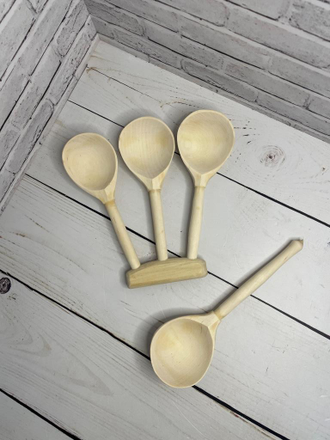 Ложки музыкальные веерные "Тройные" деревянные без росписи