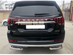 Защита заднего бампера угловая (кроме Корейских производителей авто) d60 для Kia Mohave (2021-...)